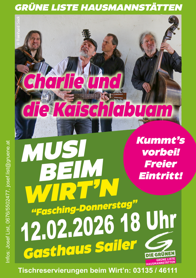 Grüne Liste Hausmannstätten Musi beim Wirtn 12.02.2026
